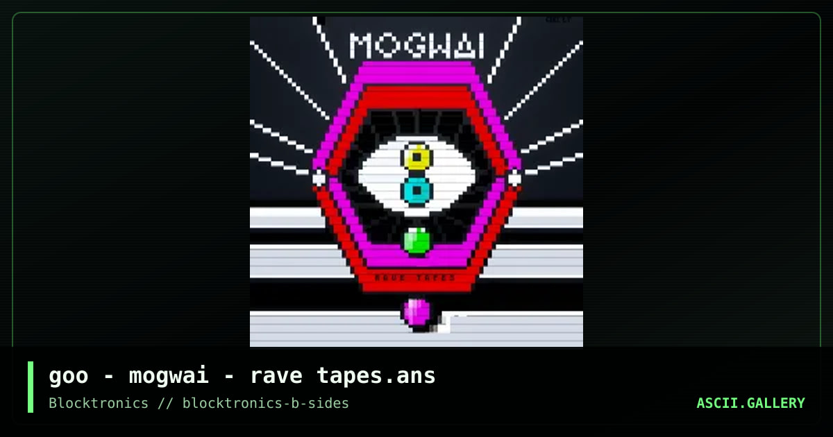rave tapes, by goo, mypalgoo, 2017