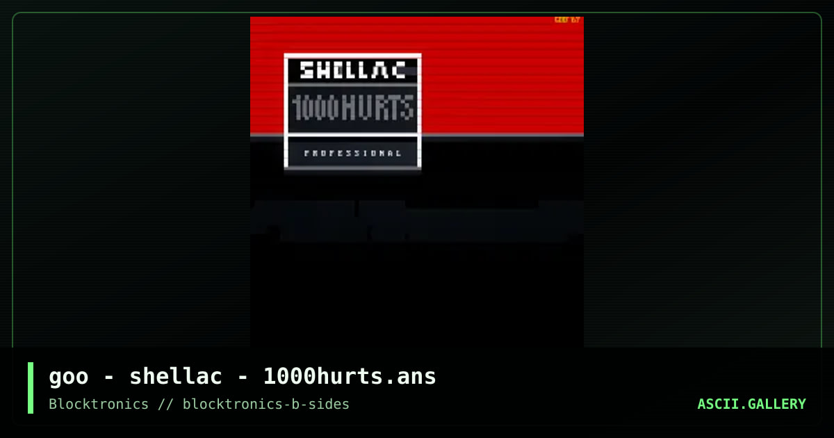 shellac 1000hurts, by goo, mypalgoo, 2017