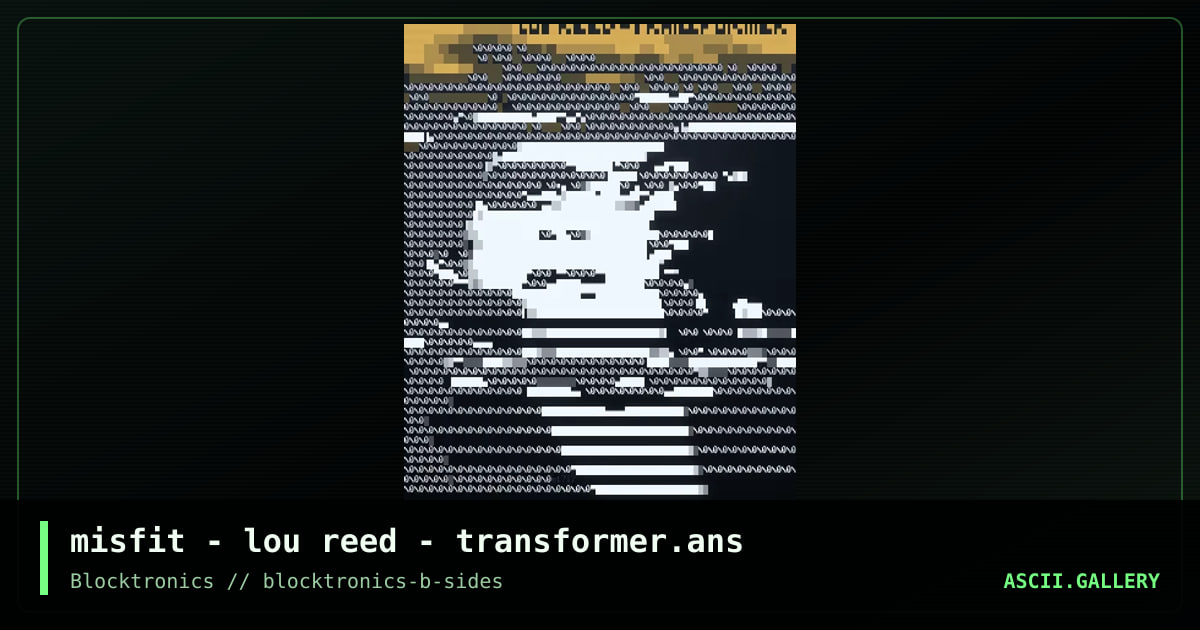 misfit - lou reed - transformer.ans, by misfit, 2017