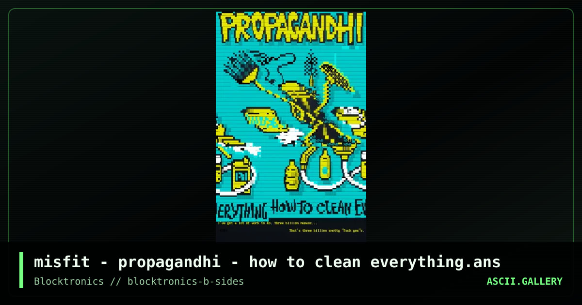 misfit - propagandhi - how to clean everything.ans, by misfit, 2017