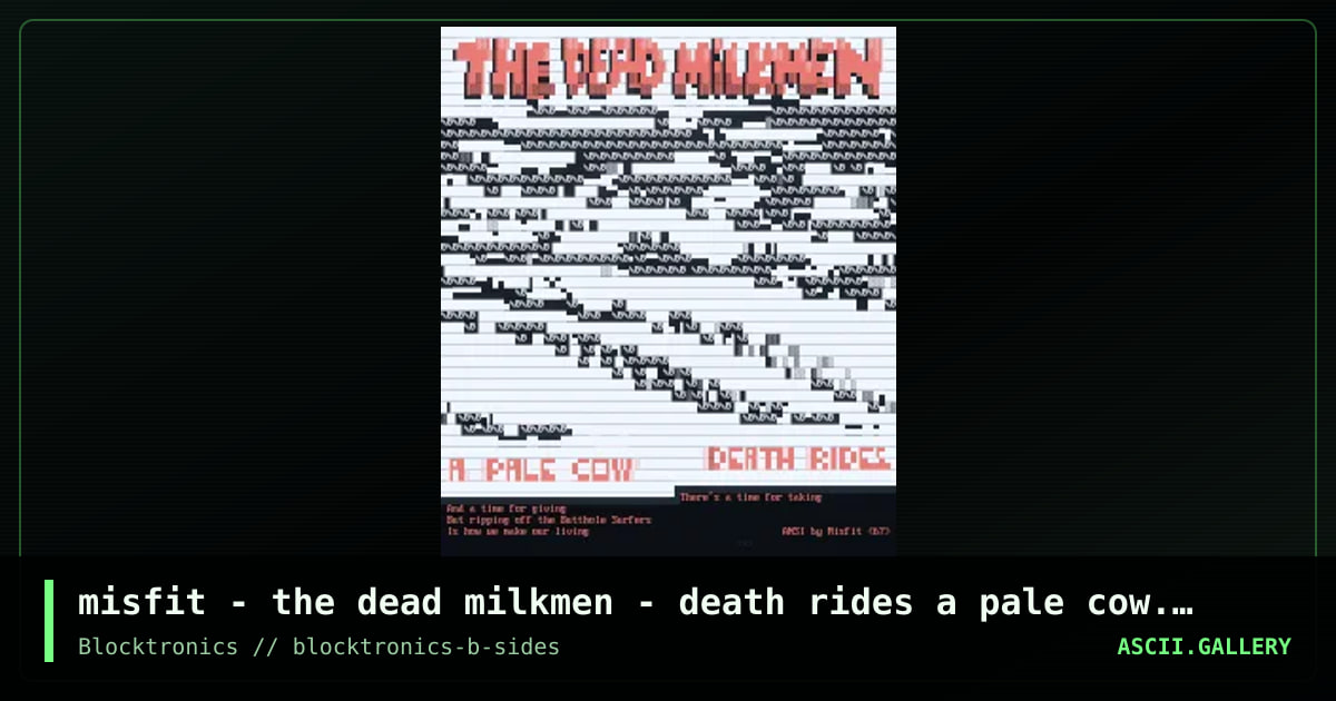 misfit - the dead milkmen - death rides a pale cow.ans, by misfit, 2017