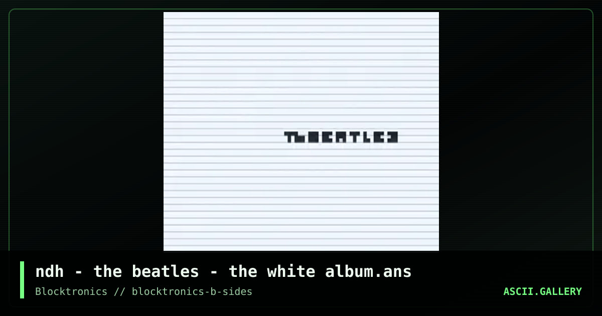 The Beatles - The White Album, by ndh, 2017
