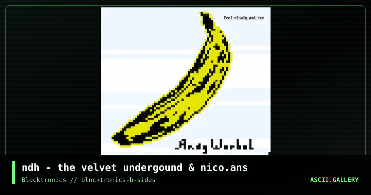 The Velvet Underground & Nico, by ndh, 2017