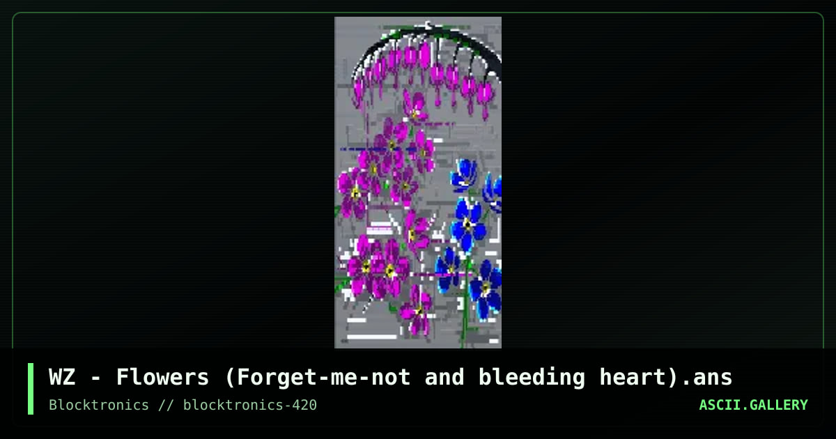 Forget-me-not and bleeding heart, by whazzit, 2018