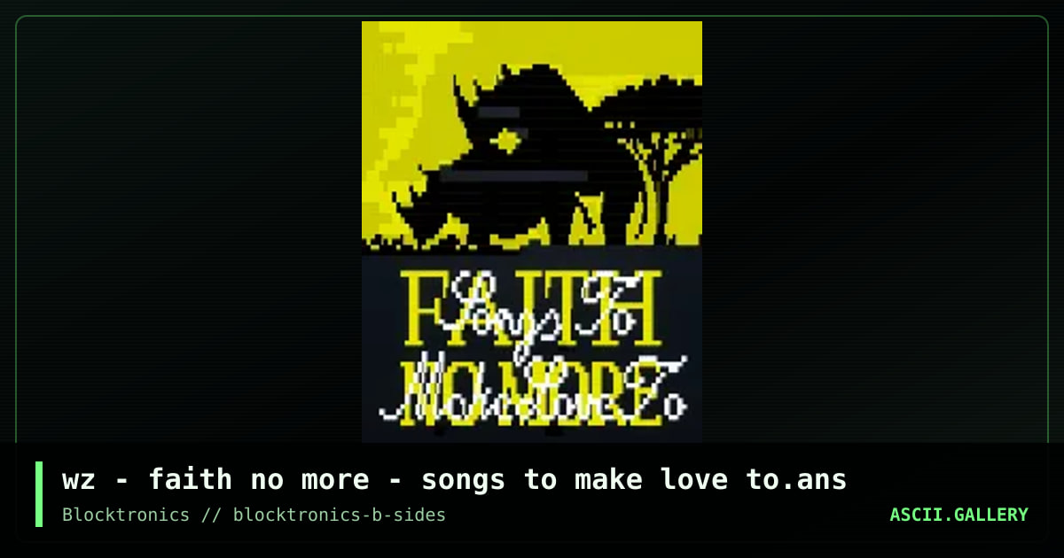 Faith No More - Songs To Make Love, by whazzit, 2017