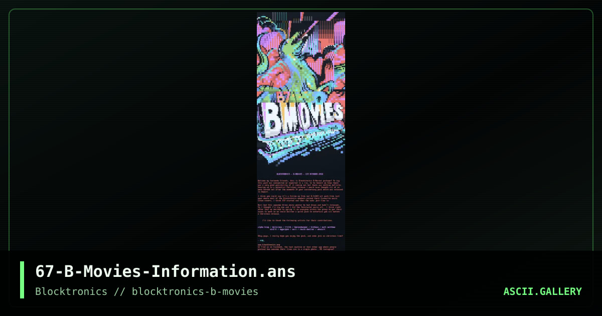 B-Movies, by avenging angel, mattmatthew, 2018