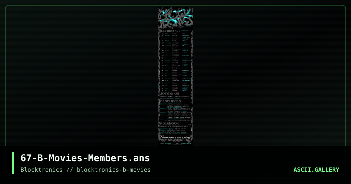 67_25: b-movies (members), by nail, 2018