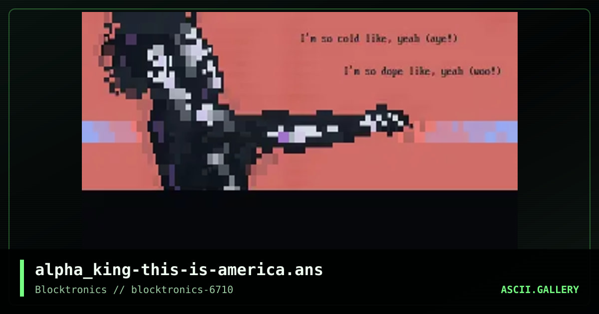 This is America, by alpha king, 2018