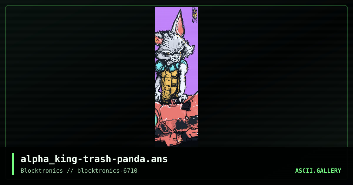 Trash Panda, by alpha king, 2018