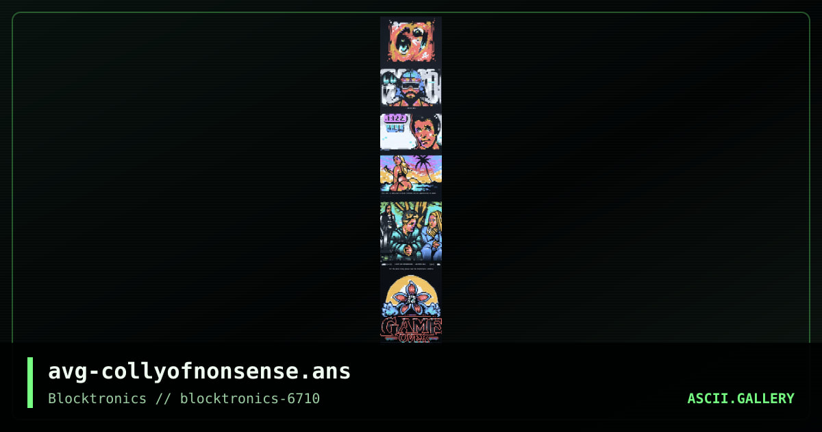 colly of nonsense, by avg, avenging angel, 2018