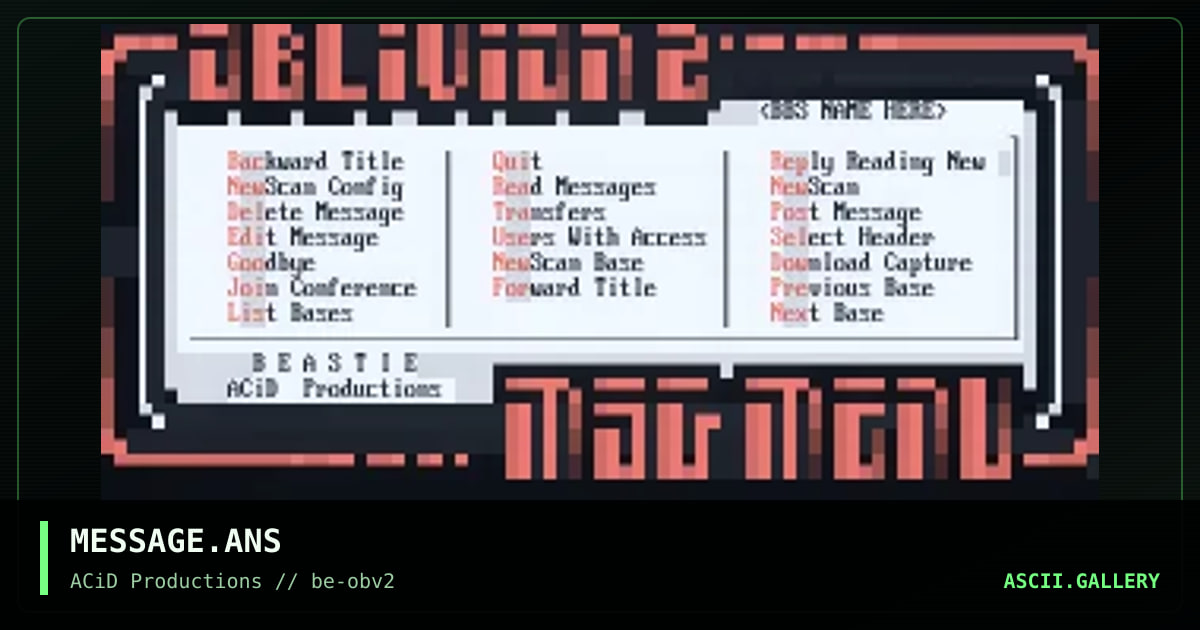 MESSAGE.ANS, by beastie, 1994