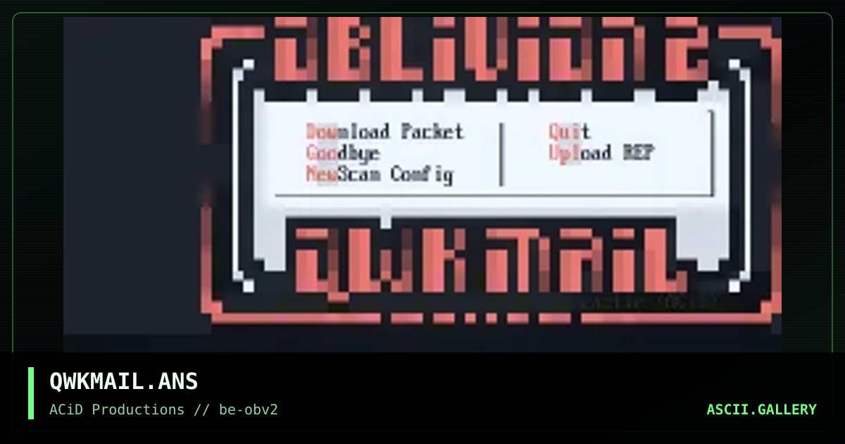 QWKMAIL.ANS, by beastie, 1994