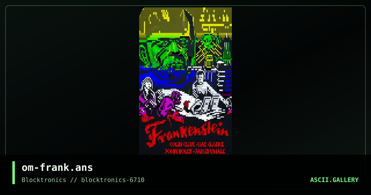 Frankenstein, by otium, 2018