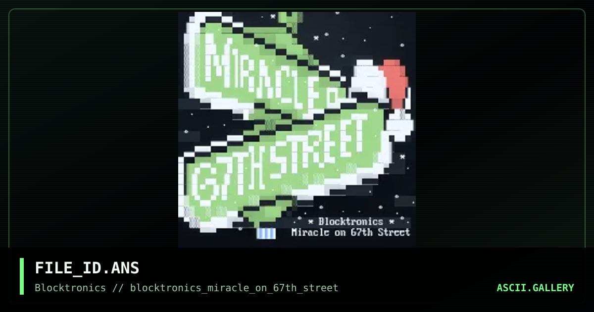Miracle on 67th Street, by whazzit, 2018