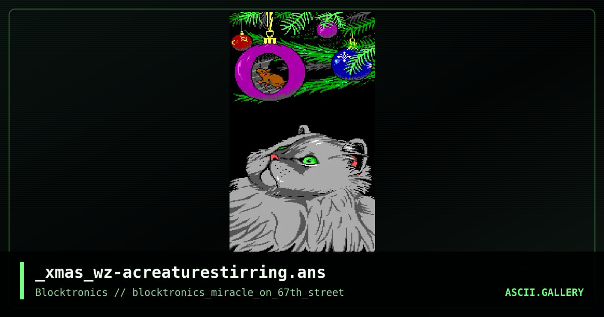 A Creature Stirring, by whazzit, 2018