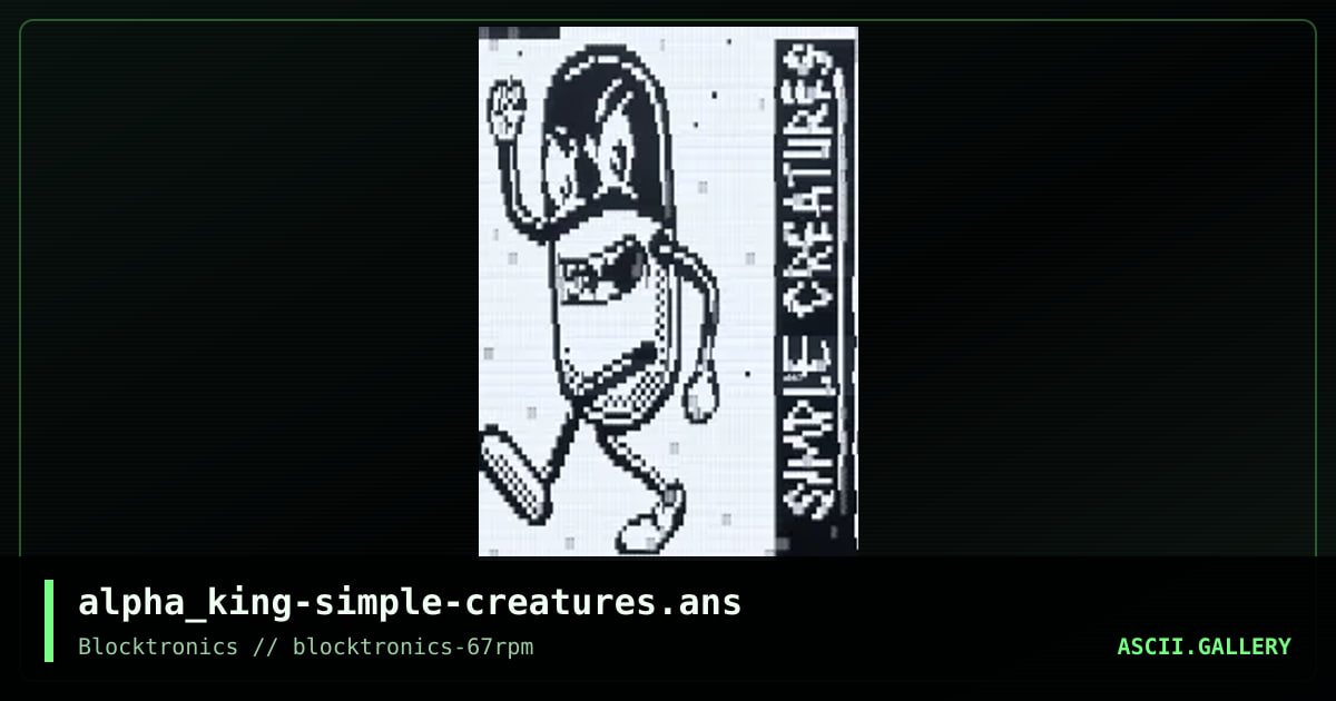 Simple Creatures, by alpha king, 2019