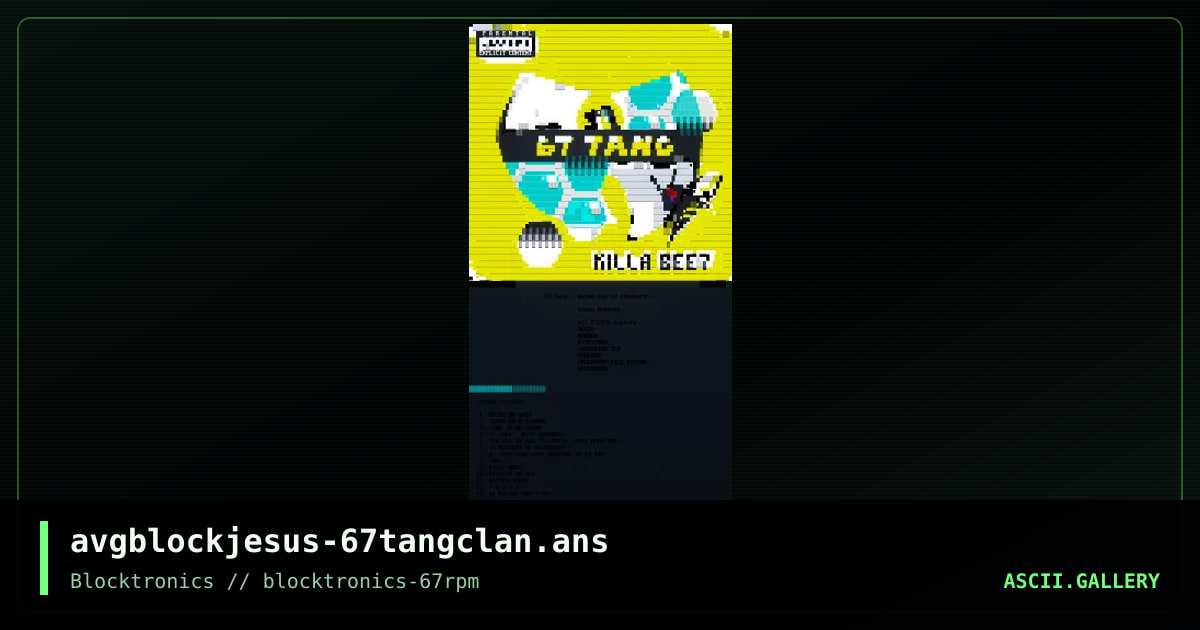 67 tang clan - killa bee7, by avenging angel, 2019
