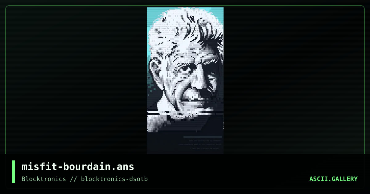 Anthony Bourdain, by misfit, 2019