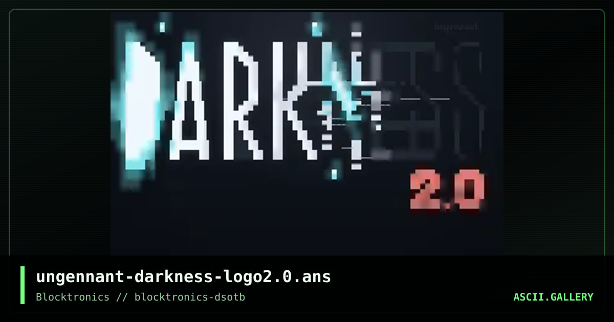 darkness 2.0, by ungenannt, 2019