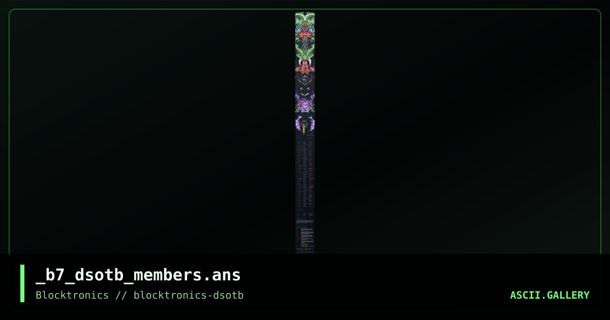 Dark Side of the Block Memberlist, by mx, whazzit, alpha king, 2019