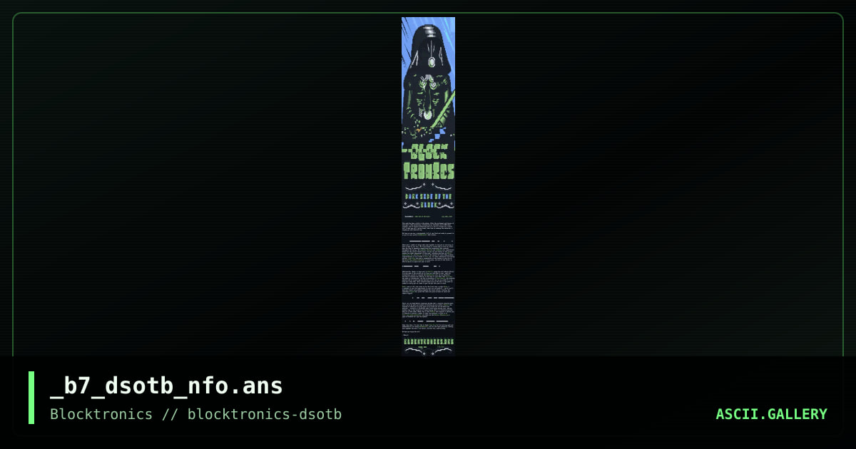 Dark Side of the Block NFO, by whazzit, 2019
