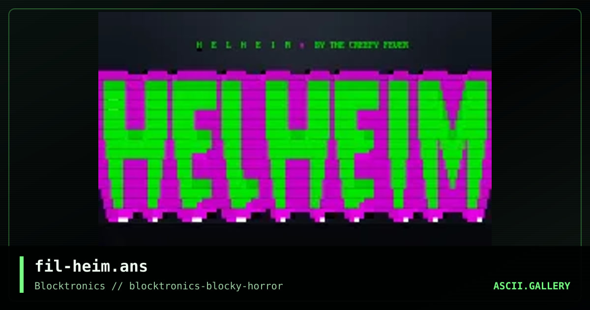 C U IN HELHEIM, by filth, 2019