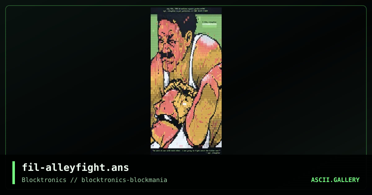 ALLEY FIGHT 1981, by filth, 2020