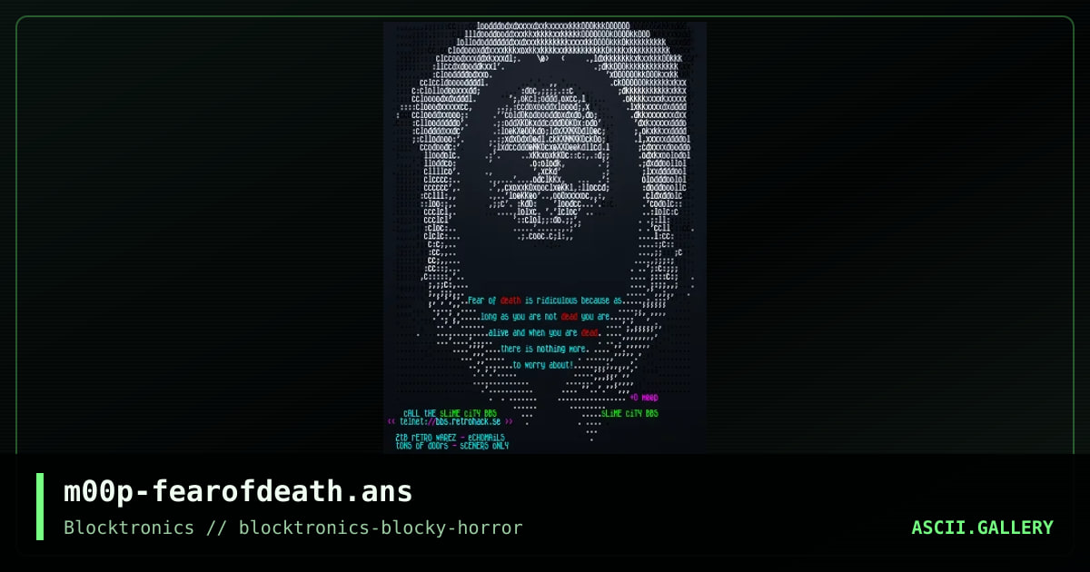 fEAR oF dEATH, by m00p, 2019