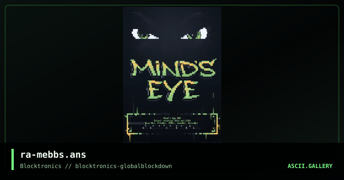 Mind's Eye BBS, by randers, 2020