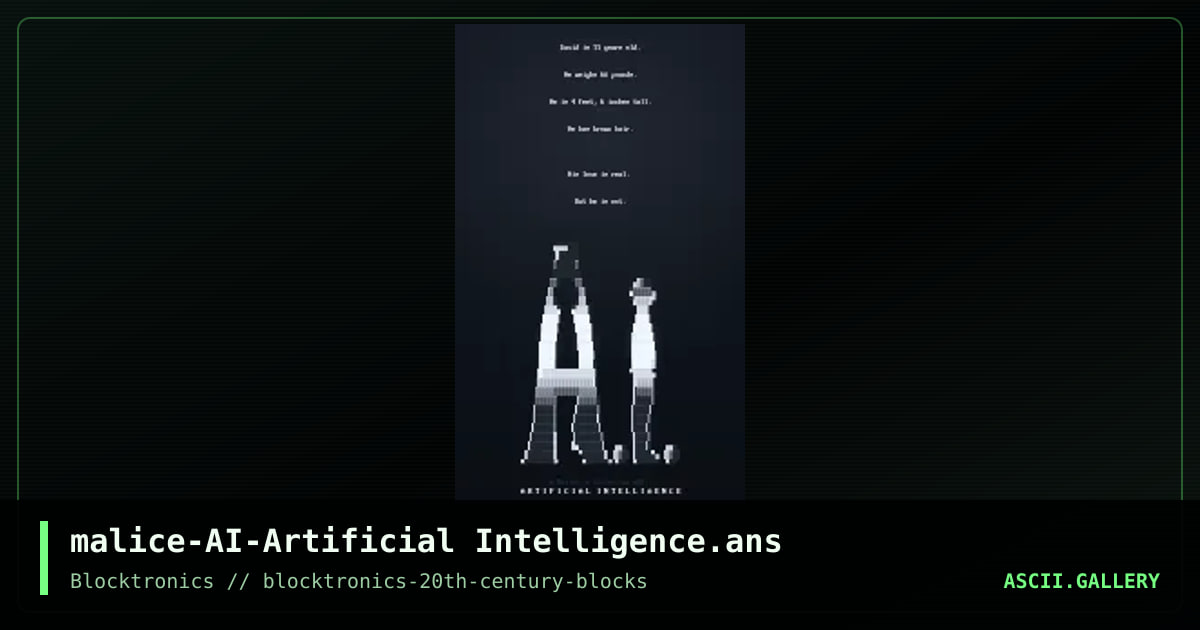 Artificial Intelligence, by malice, 2020