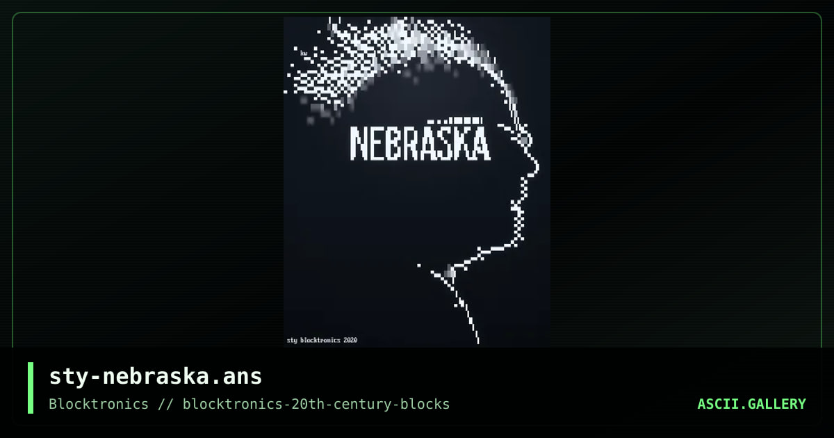 Nebraska, by stygian, 2020