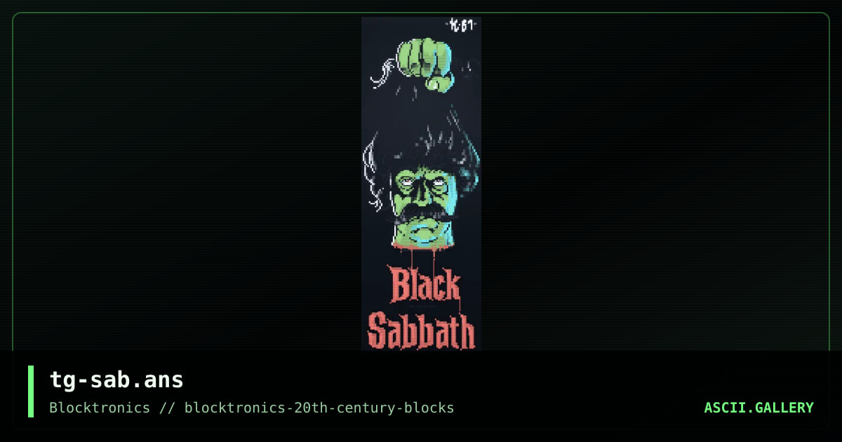 Black Sabbath, by toon goon, 2020