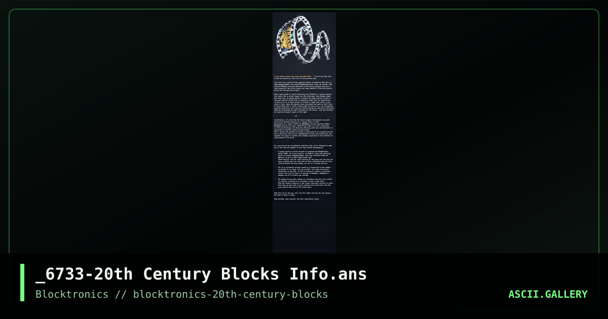 6733: 20th century blocks (info), by tainted, nail, 2020