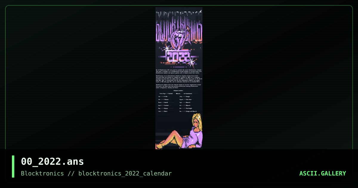 Calendar 2022 Cover, by tainted, whazzit, knocturnal, 2022