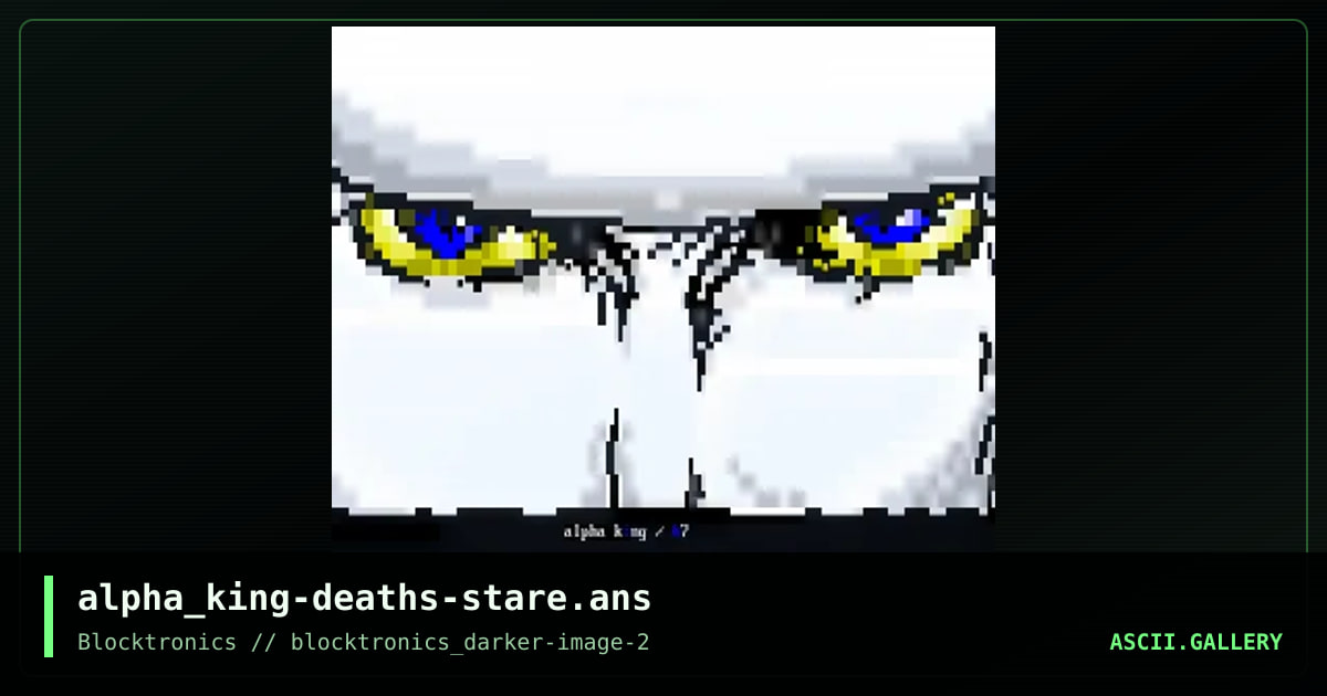 Death's Stare, by alpha king, 2017