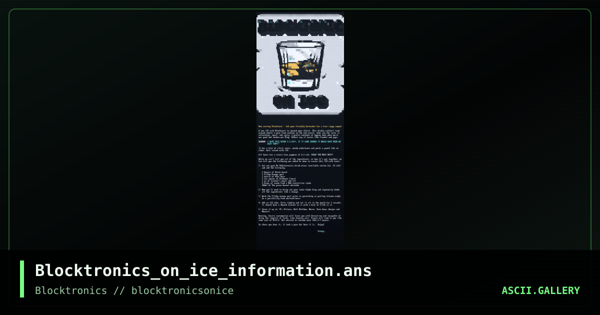 blocktronics on ice nfo, by savage, 2022