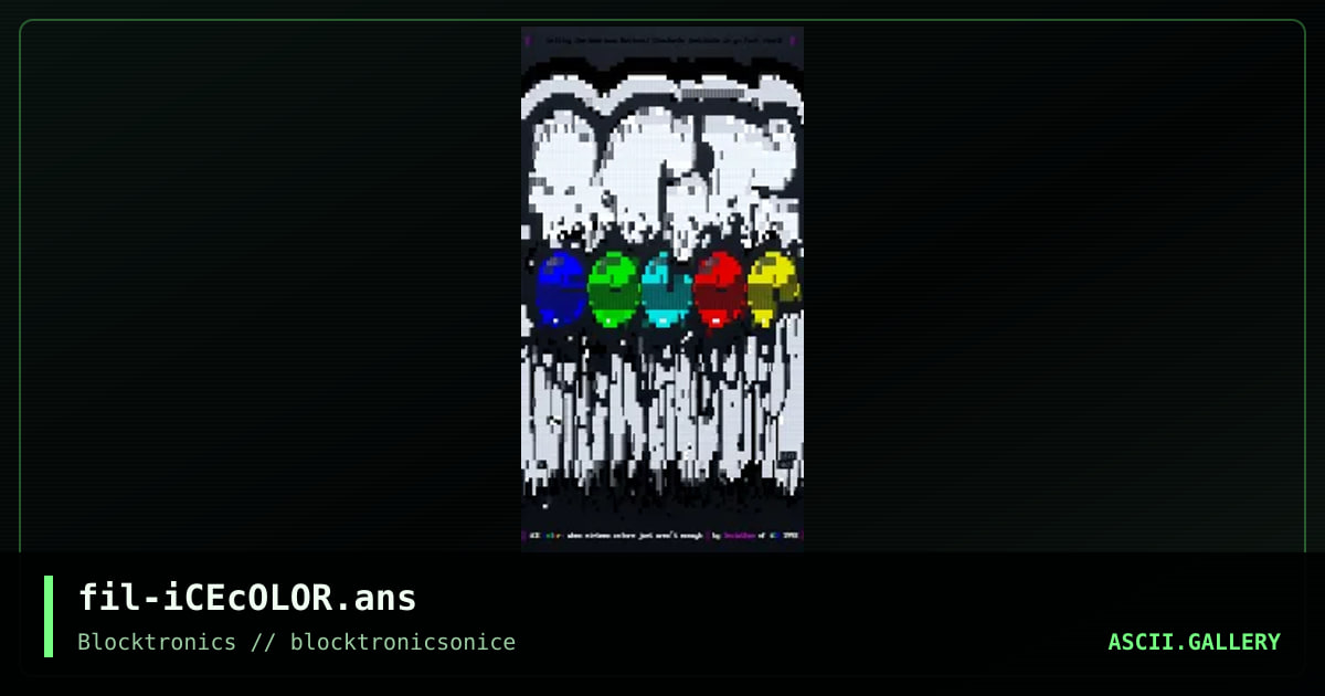 iCE cOLOR, by filth, 2022