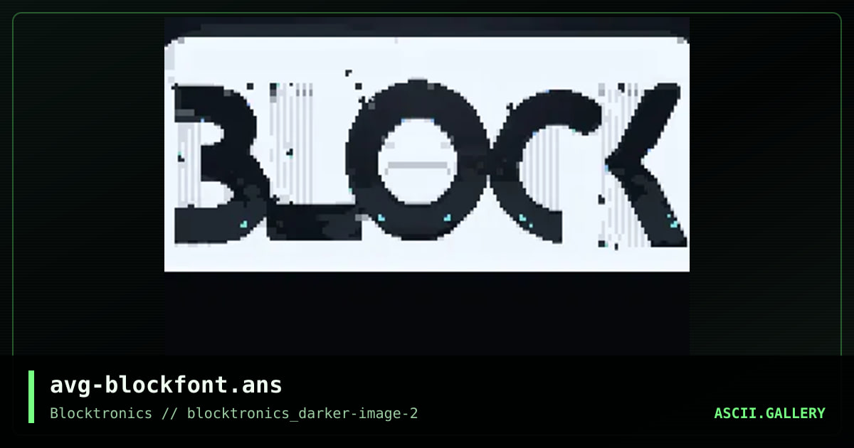 avg-blockfont.ans, by avenging angel, 2017