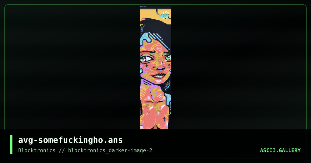 avg-somefuckingho.ans, by avenging angel, 2017