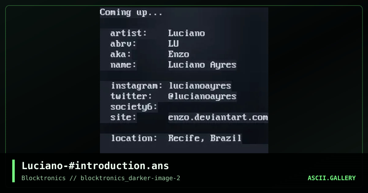 Luciano-#introduction.ans, by untagged, 2017