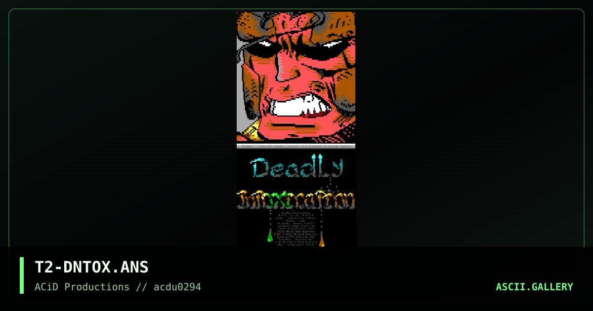 Deadly Intoxication, by terminator2, 1994