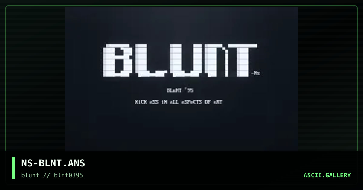 BLuNT Logo, by nightstalker, 1995