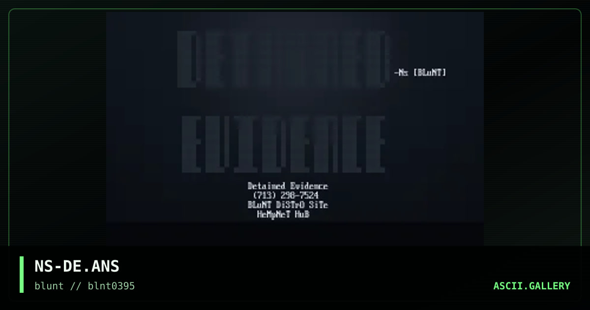 Detained Evidence, by nightstalker, 1995