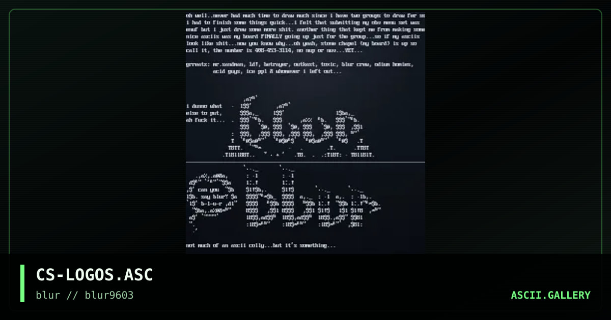 a small ascii colly, by suberec, cerebus, 1996