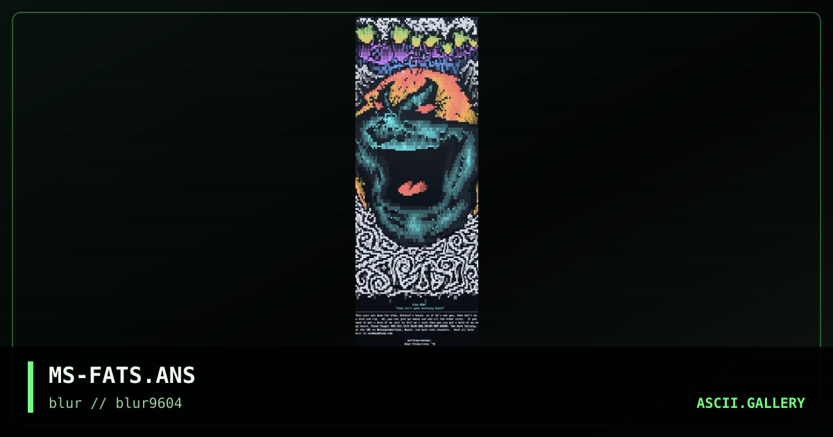 fat ugly guy for JIZZ, by mr sandman, 1996