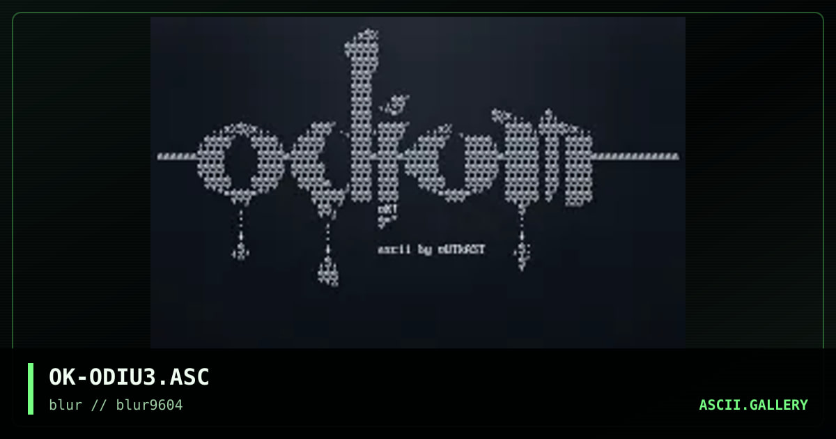 od1um promotional ascii, by outkast, 1996