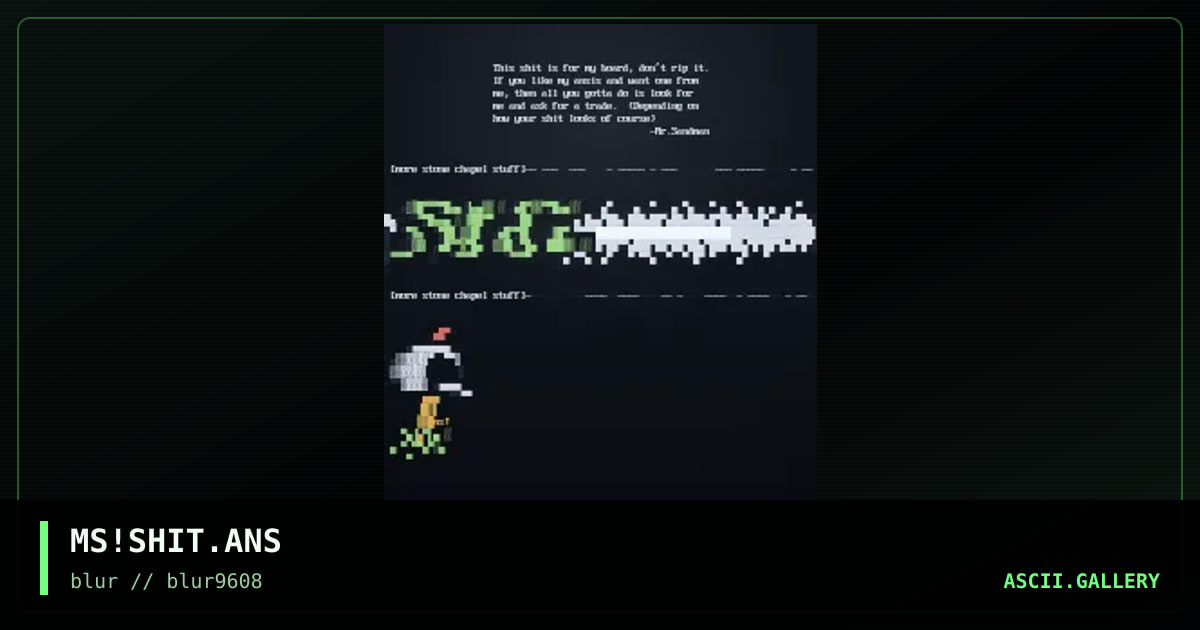 Shit for Stone Chapel, by mr sandman, 1996
