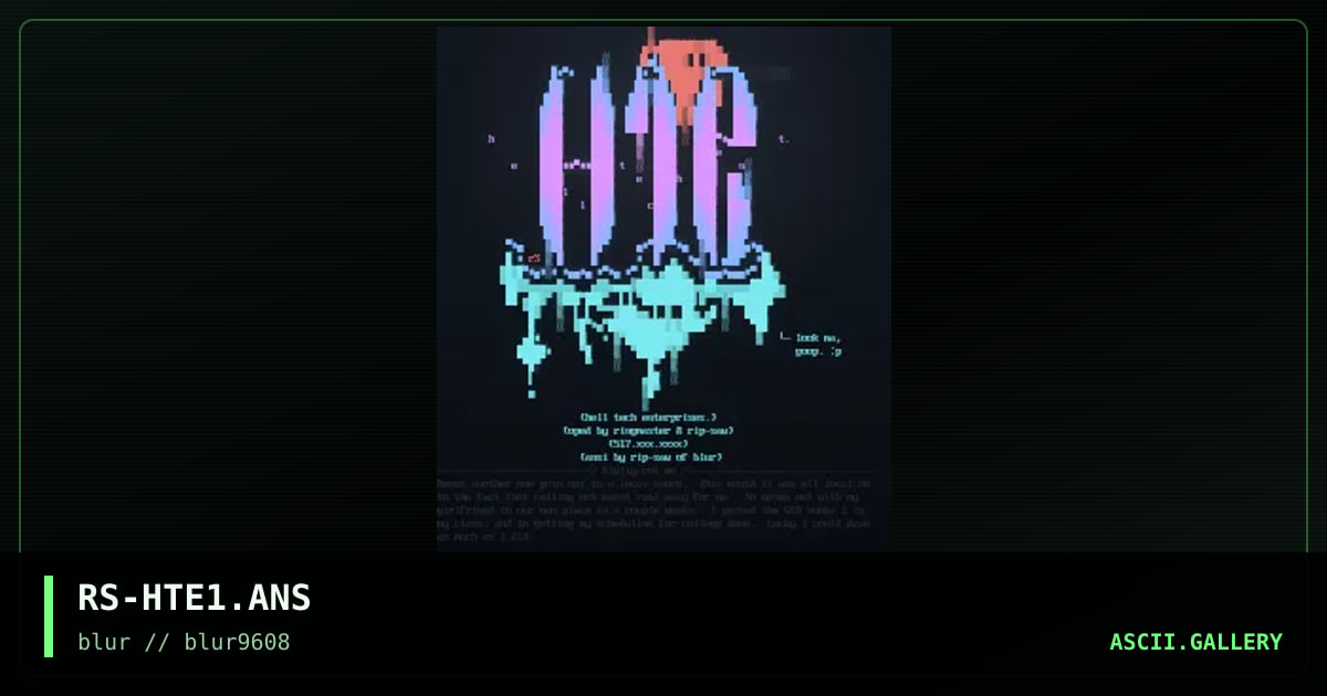 Hell TeCH Enterprises, by rip saw, 1996