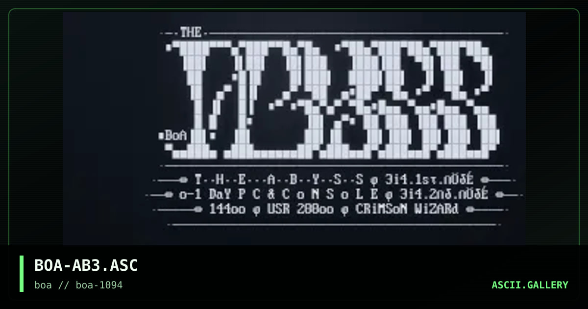 BOA-AB3.ASC, by boa, 1994