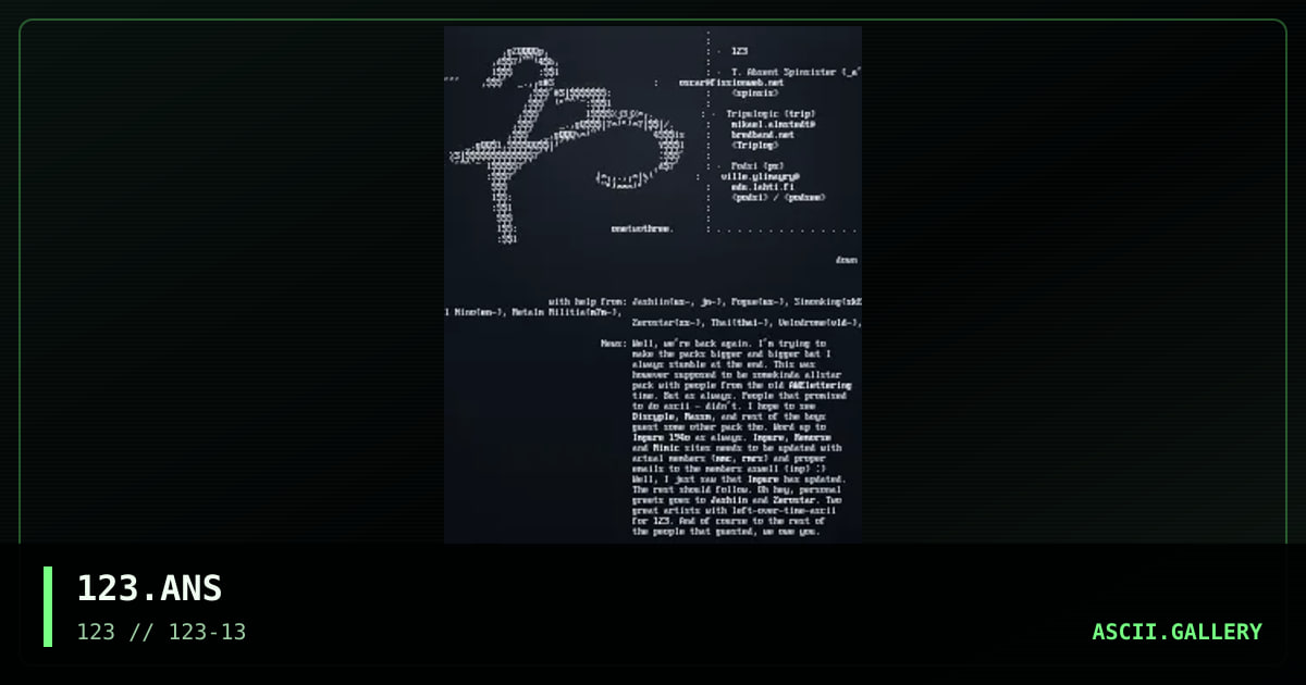 123.ANS, by absent spinsister, tripulogic, 2003